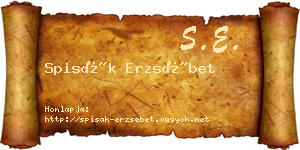 Spisák Erzsébet névjegykártya